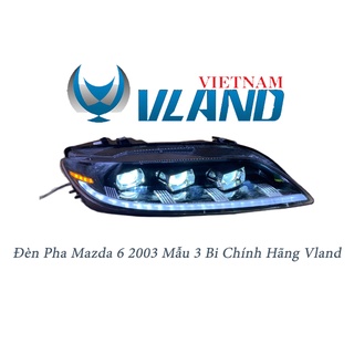 1 cặp đèn pha mazda 6 2003 mẫu 3 gương cầu full led chính hãng vland