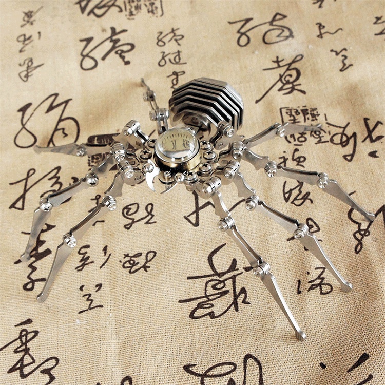 Mô Hình Lắp ghép 3d Kim Loại đồng hồ nhện STEAMPUNK