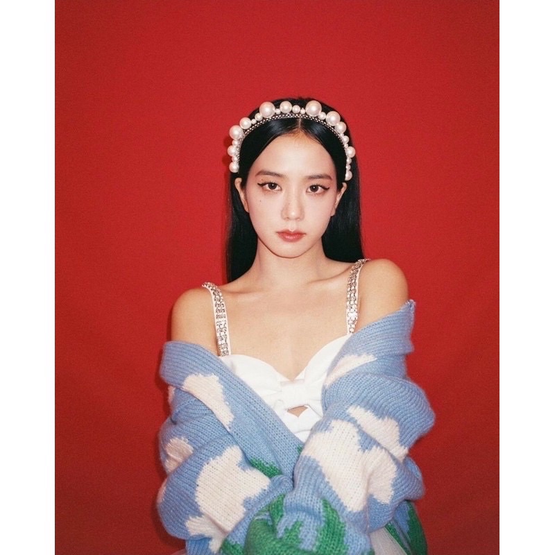 Váy 2 dây nơ đính đá giống blackpink jisoo