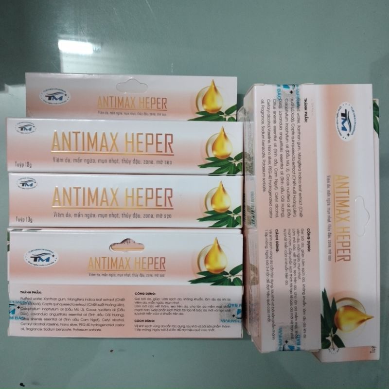 ANTIMAX HEPER tube 10g zona thủy đậu, mờ sẹo, mụn ngứa