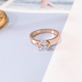 Nhẫn Nữ Đính 1 Viên Đá Sang Trọng Đơn Giản Titan Ko Đen Ko Ngứa An Toàn Cho Sức Khỏe TT 1968