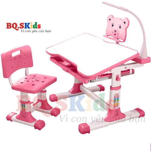 Xã lớn bàn học sinh cho bé 4 đến 15 tuổi, mặt bàn chỉnh nghiêng, chân bàn, ghế nâng hạ theo chiều cao bé, TẶNG ĐÈN LED