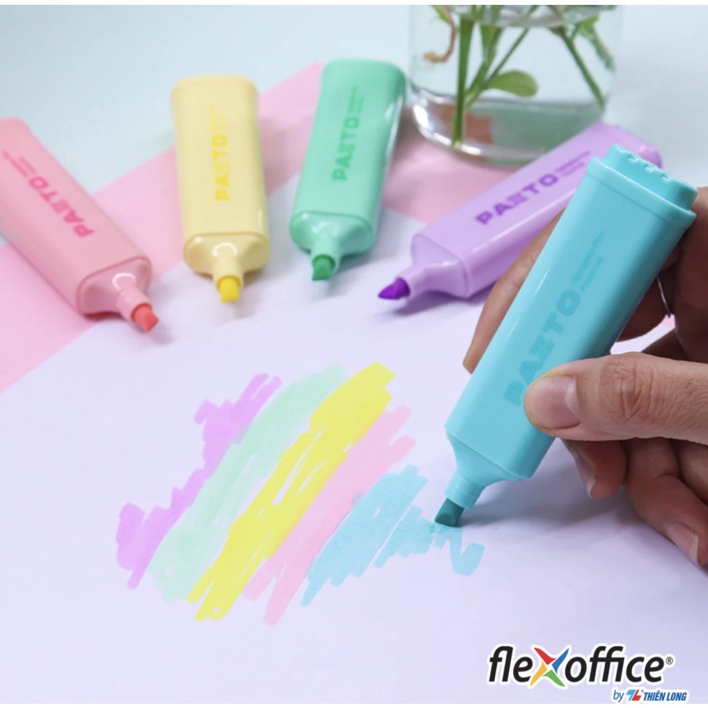 Bút Dạ Quang PAZTO Pastel FlexOffice FO-HL009