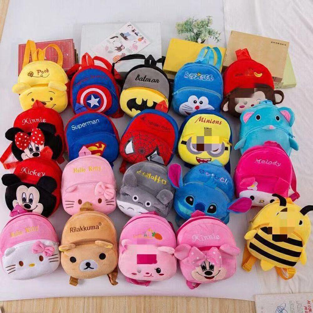 Ba Lô Đeo Vai Vải Bông 22cm In Hoạt Hình Người Nhện Mickey Dễ Thương Cho Bé MIHAN1