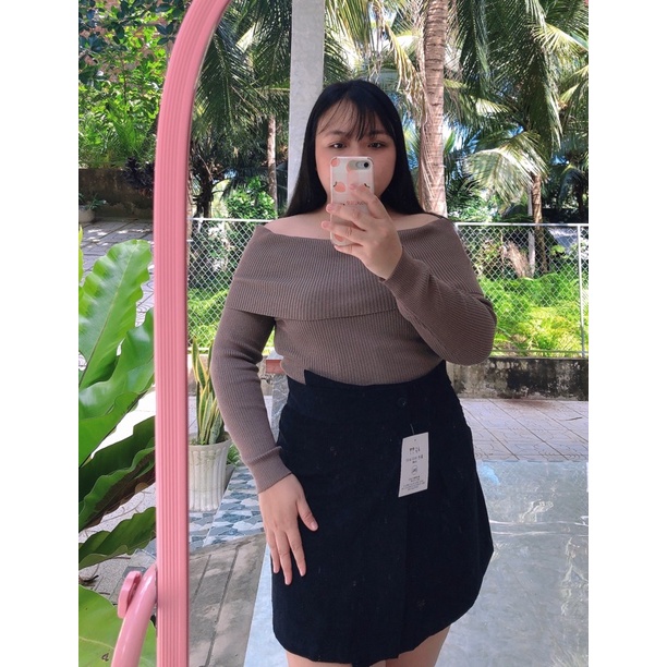 Chân váy nhung tăm cạp lệch bigsize 60-90kg_Chan Bigsize | BigBuy360 - bigbuy360.vn