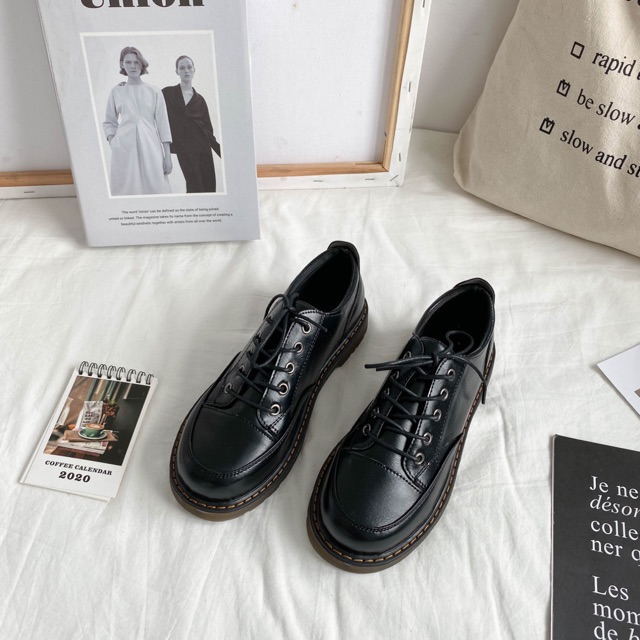 Q29/Giày Retro kiểu Anh classic cô gái Morigirl đế bằng retro oxford da pu harajuku lenvintage