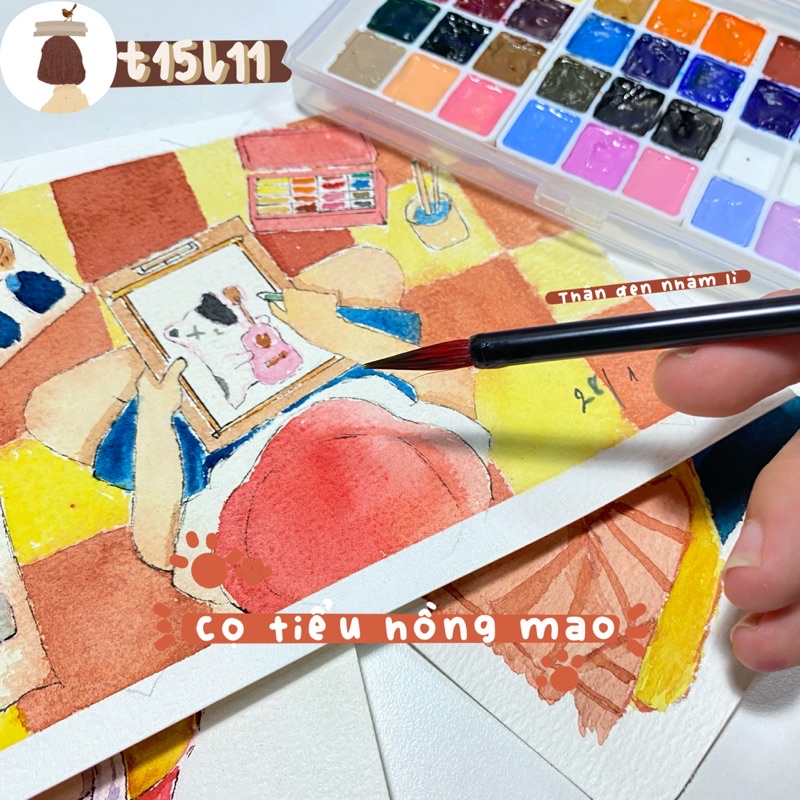 [t15l11] Cọ vẽ thư pháp Tiểu Hồng Mao