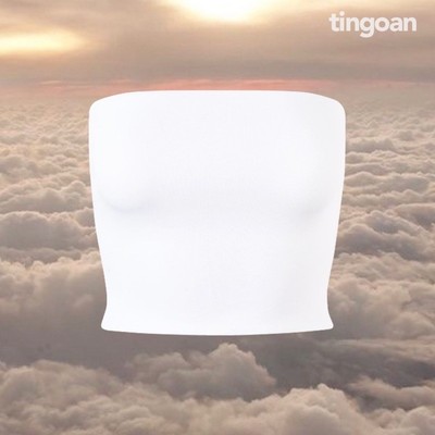 TINGOAN® - Áo quây ngực dáng ống không đệm thun trơn croptop trắng TUBE TOP/ WH