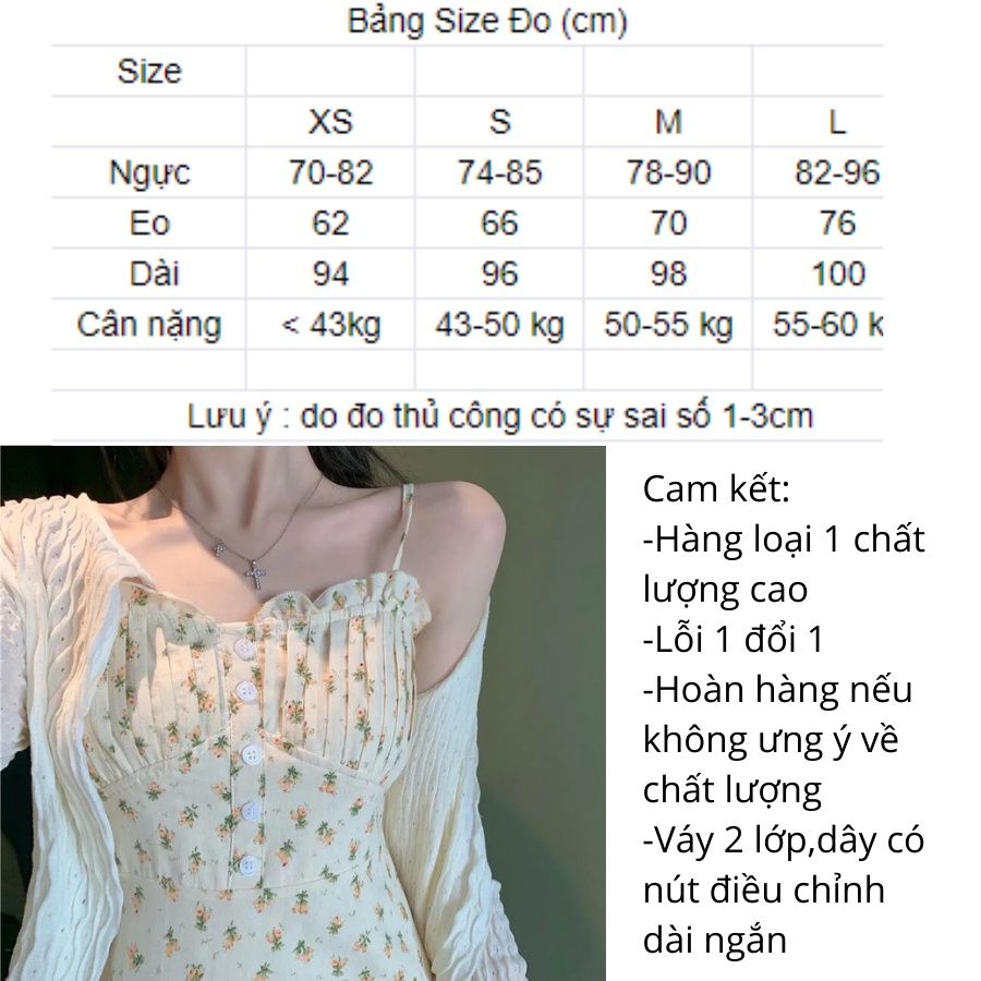 Váy Hoa Nhí Đầm Hoa Hai Dây, Áo Khoác Cardigan Mỏng Thiết Kế Phong Cách Hàn Quốc Cao Cấp - De Mila VHN56 | BigBuy360 - bigbuy360.vn