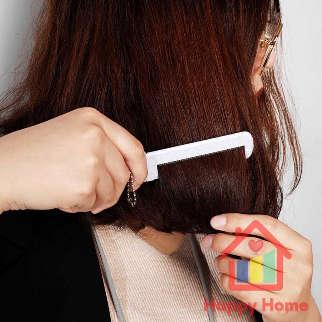 Gương lược chải tóc cầm tay mini cho nữ dễ thương Happy Home