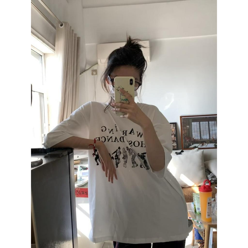 「 WELOVE1 」Áo Thun Cotton Tay Ngắn Cổ Tròn In Họa Tiết Thời Trang Dành Cho Nữ