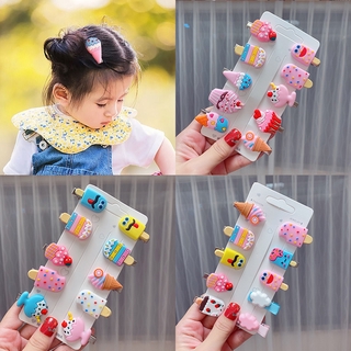 10 pieces of Korean children's hairpins fruit cute princess candy color hair accessories baby headdress