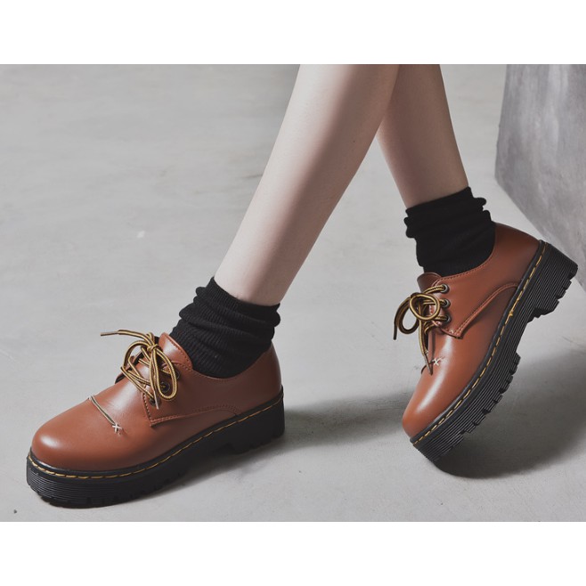 Giày da nữ mũi tròn buộc dây cực đẹp (có ảnh thật cuối) | BigBuy360 - bigbuy360.vn