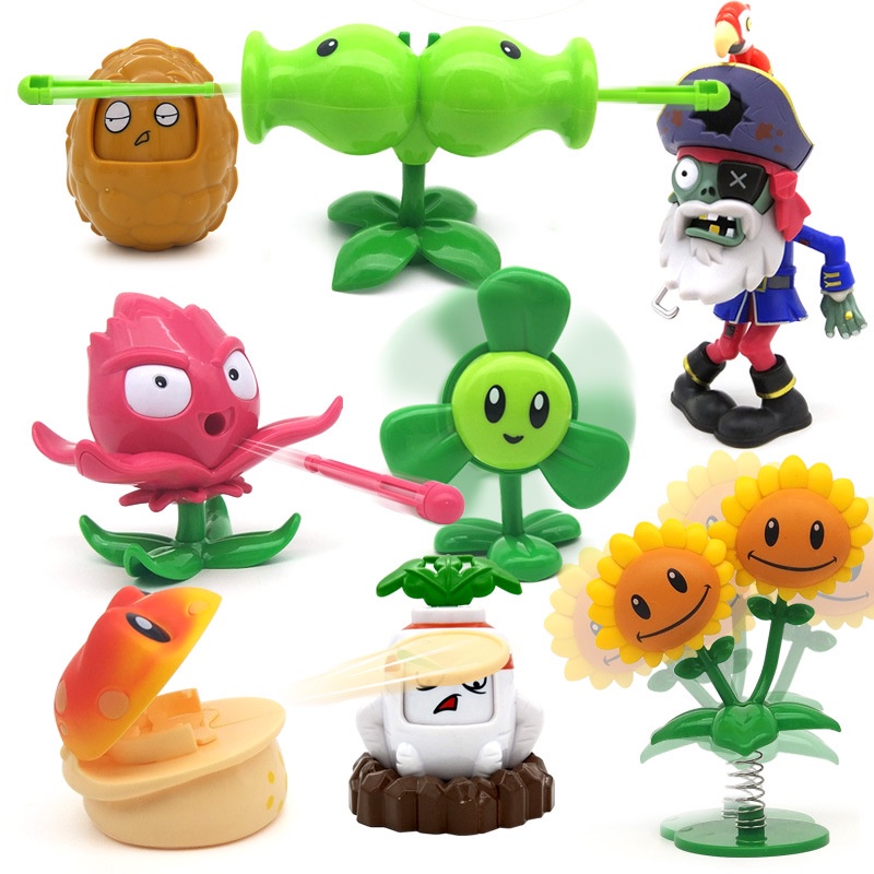 Set 2 Mô Hình Đồ Chơi Plants VS Zombie Bằng Silicon Mềm