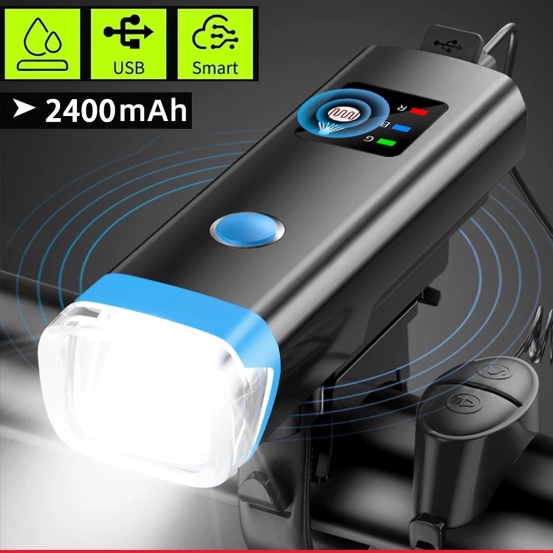 Đèn Pha Cảnh Báo An Toàn Có Còi Sạc USB Cho Xe Đạp Leo Núi
