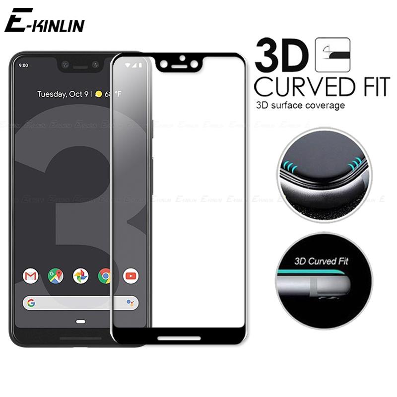 Kính Cường Lực 9H Bảo Vệ Toàn Màn Hình Viền Cong 3D Cho Google Pixel 7 6 Pro 6a 5 5a 4 3 3a XL