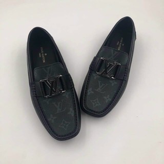 Giày lười mọi in l.v da bò mềm nhập khẩu nguyên tấm