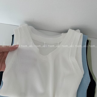 Áo tank top len gân mềm co giãn