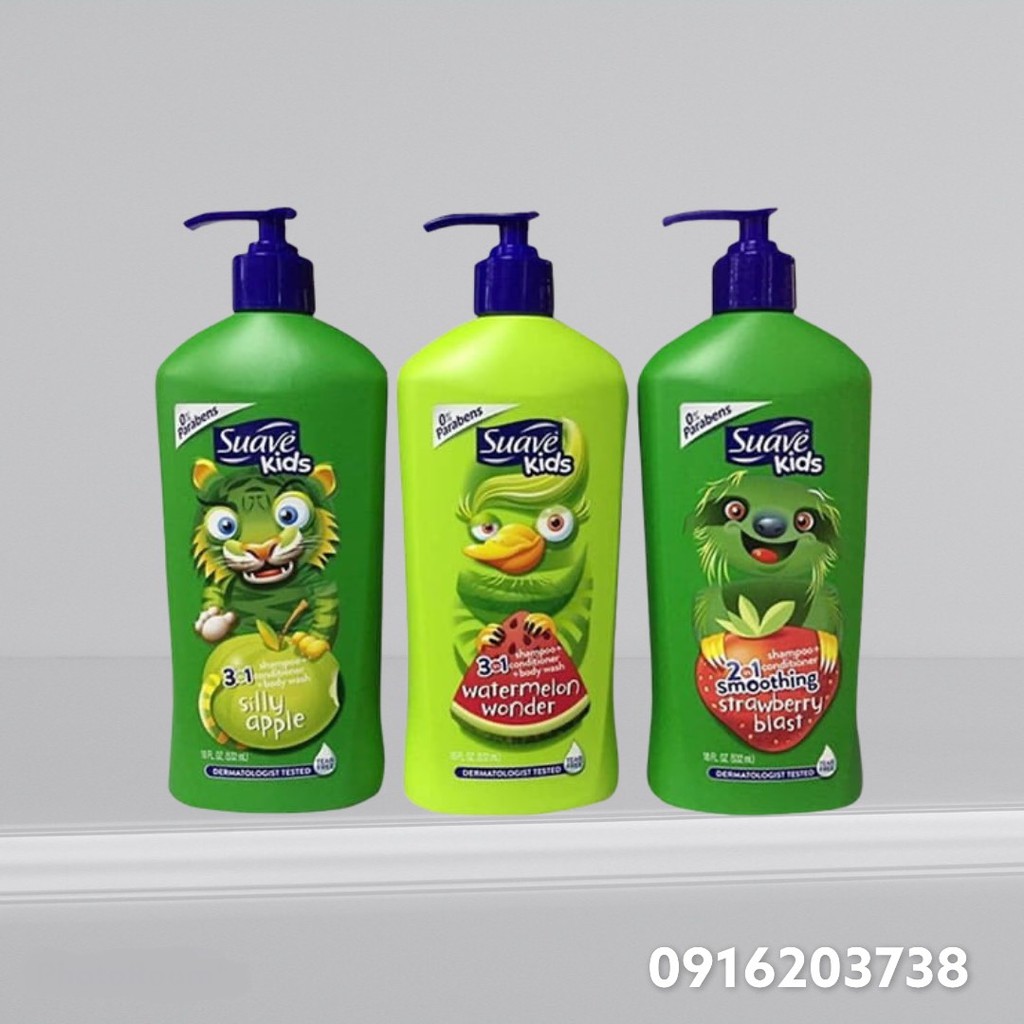 Sữa Tắm Gội cho bé Suave Kids 3in1 532ml + 1800ml