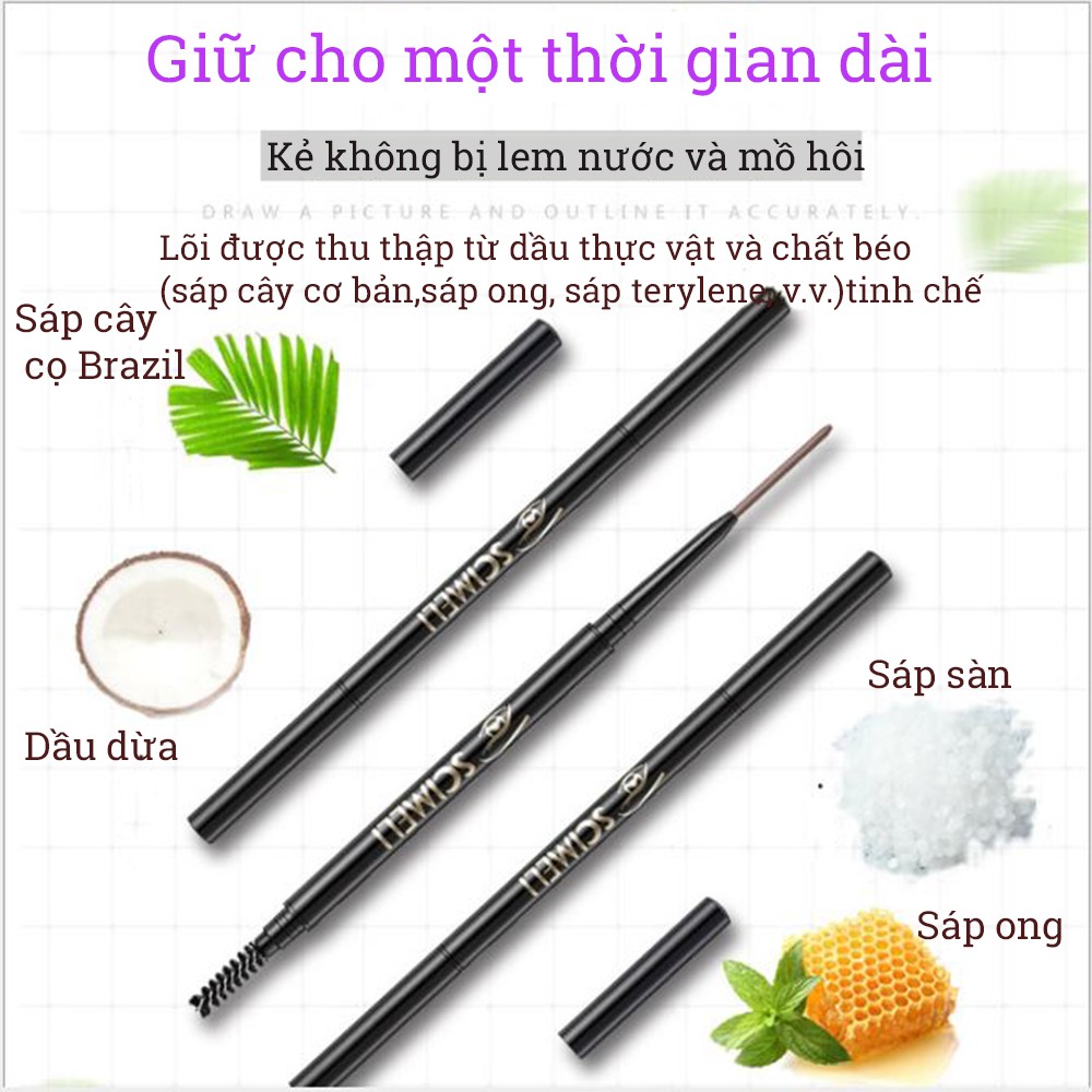 Chì Kẻ Chân Mày Scimeli Màu Sắc Quyến Rũ Siêu Mịn Không Thấm Nước Và Mồ Hôi Hai Đầu Làm Đẹp | BigBuy360 - bigbuy360.vn