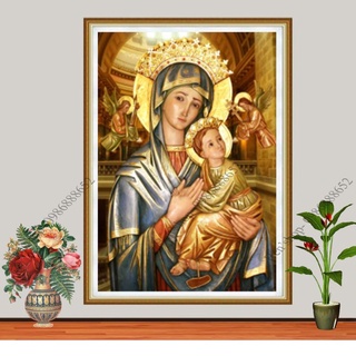 Tranh thêu chữ thập Đức Mẹ Maria LV3514(45x60cm)