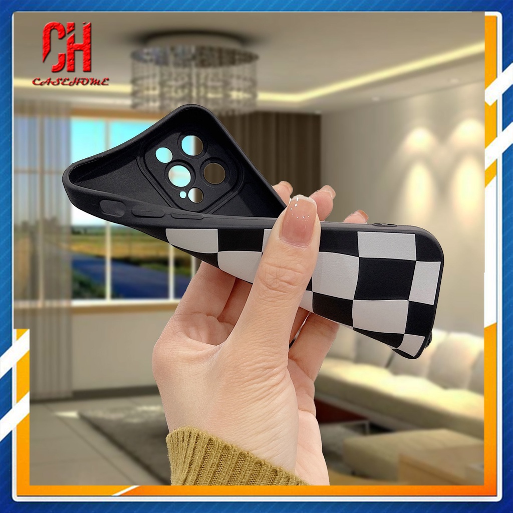 Case compatible for iPhone 13 12 11 PRO MAX 6 7 6S 8 Plus X XR XS MAX Se 2020 6SPlus 7Plus 6Plus 8Plus XSMAX Chessboard Luck Smiley Pattern Soft TPU Case