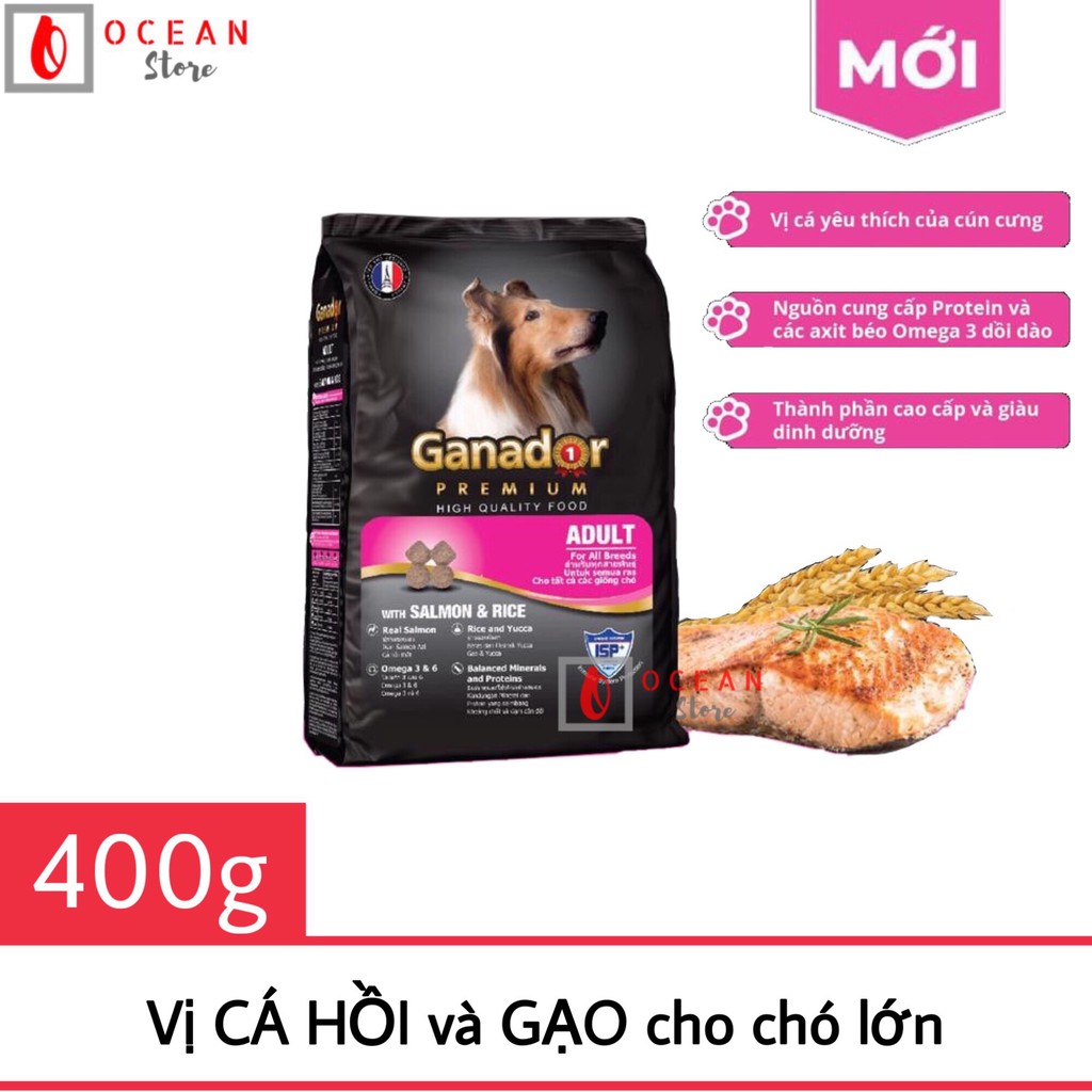 [SẢN PHẨM MỚI] Thức ăn cho chó lớn vị Cá Hồi và Gạo - Ganador Adult Salmon &amp; Rice 400g