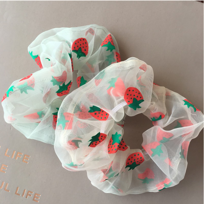 Vòng buộc tóc vải organza ruột lớn thời trang thu hè