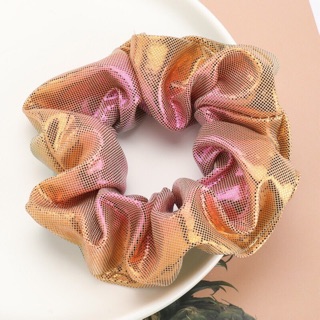 🍓Cột tóc Scrunchie mầu loang nhũ phản quang