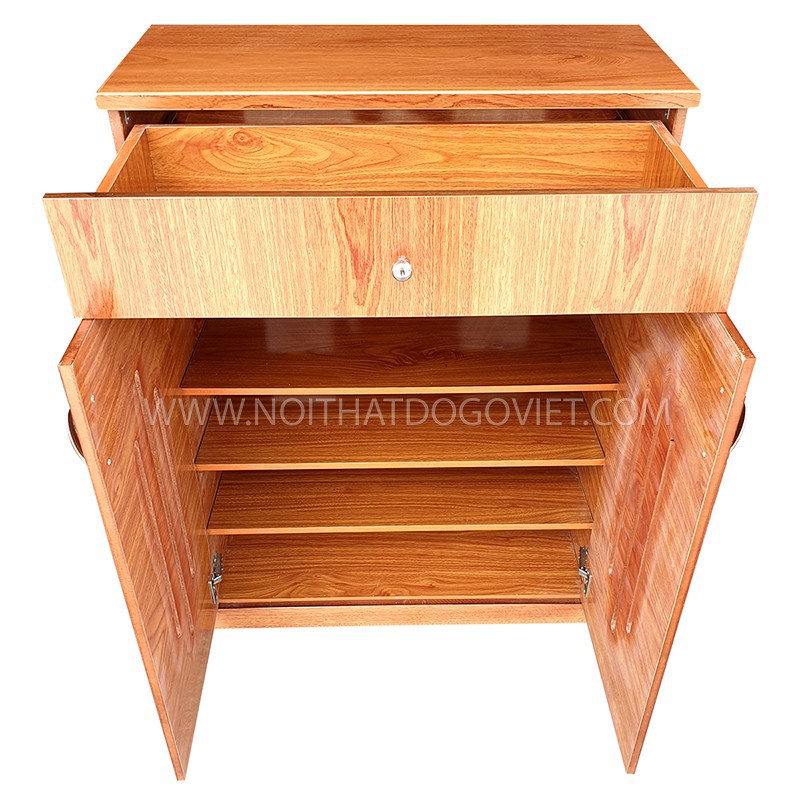 Tủ Giày Nhỏ Gỗ Công Nghiệp MDF Vân Xoan Đào 2 Cánh Đẹp Giá Rẻ