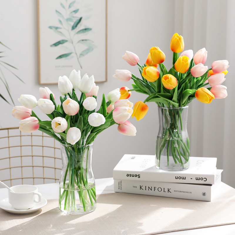 Hoa Giả - Combo 5 cành Hoa Tulip 33cm decor đẹp, xinh xắn