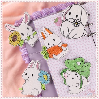 Miếng dán vá quần áo dạng ủi hình thỏ hoạt hình dễ thương diy