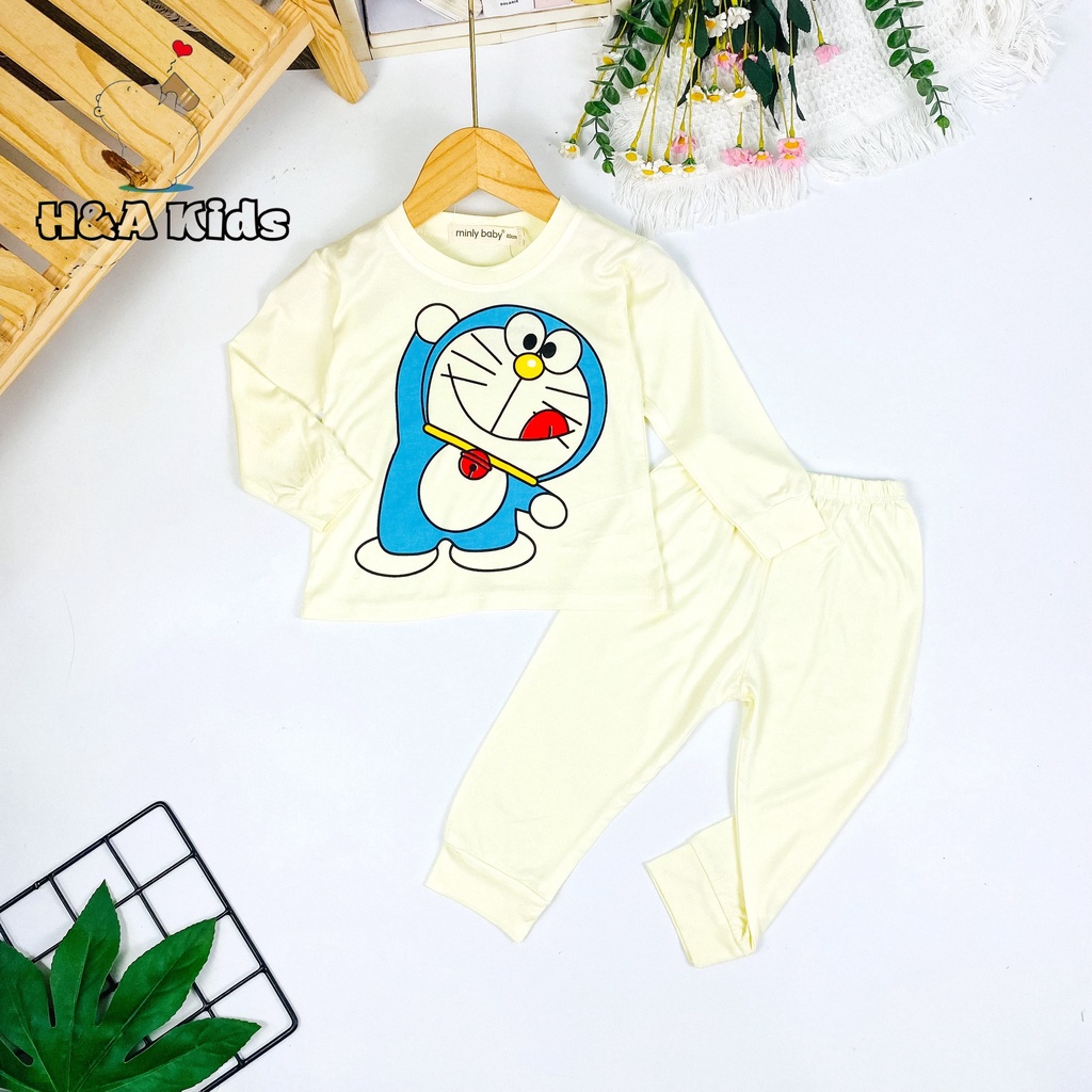 [Bé 7-33kg] Bộ dài tay thun lạnh in hình Minky Mom mềm mịn mát cho bé trai bé gái - HÀNG LOẠI 1