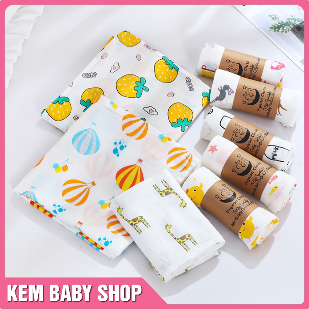 Khăn tắm cho bé Muslin Swaddle (110x110cm) - Khăn tắm xô muslin cho bé