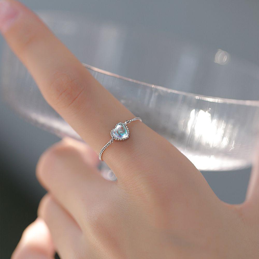 1 Nhẫn Cưới Màu Laser Dây Xích Tùy Chỉnh Thiết Kế Tối Giản Thanh Lịch Cho Nữ