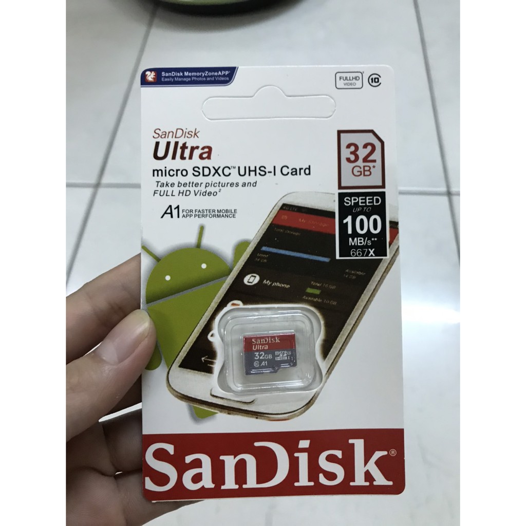 Thẻ nhớ MicroSDHC 32GB SanDisk Ultra Class Speed up to 667X 100MB/s