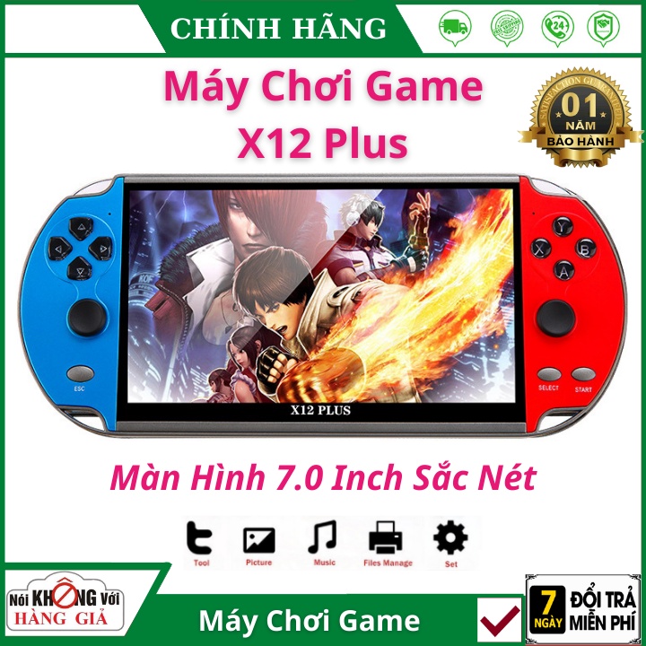 Máy Chơi Game X12 plus 10000 Game Màn Hình Khủng 7-inch- fullHD , nghe nhạc , chơi game , xem phim , đọc sách -BH 1N