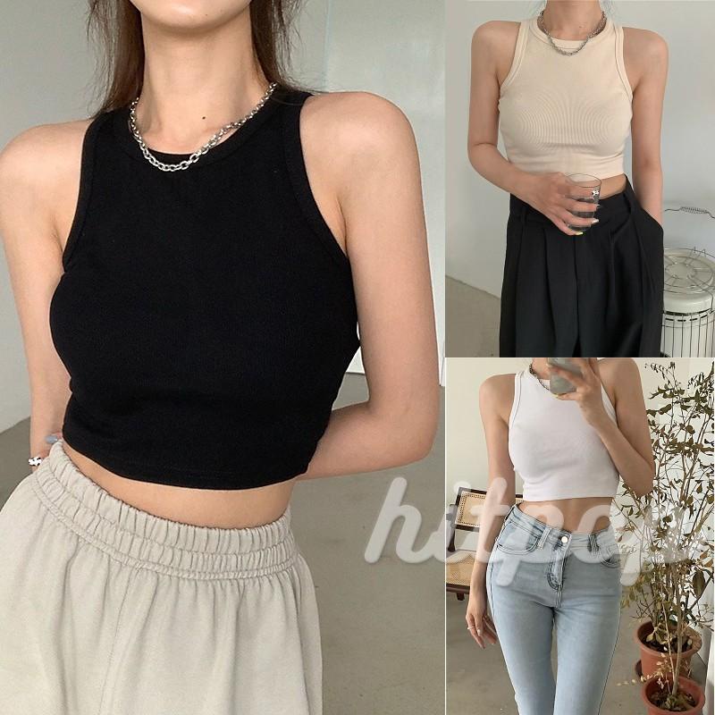 Áo croptop ba lỗ thun tăm 3 màu dáng croptop nữ - Phông trơn body dáng ôm co dãn cá tính