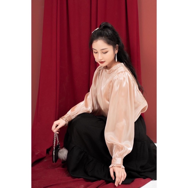 ⚡️BÁN SỈ⚡️ SET Áo voan tơ sống màu nude kèm áo 2 dây