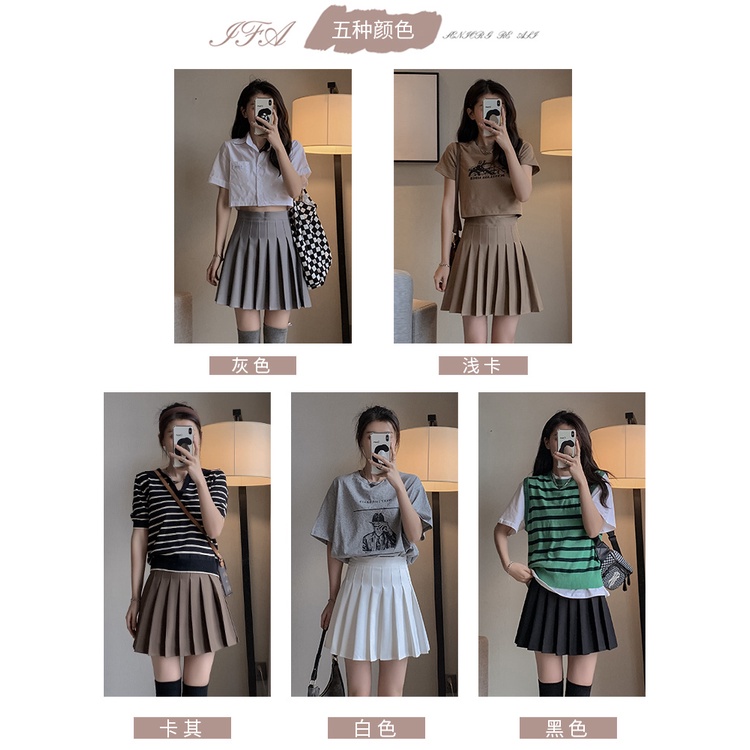 NRVP Chân Váy Chữ A Lưng Cao Màu Sắc Thời Trang