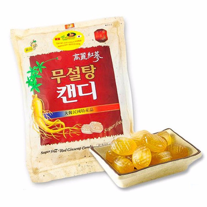 KẸO SÂM HÀN QUỐC KHÔNG ĐƯỜNG 500G GÓI TRẮNG