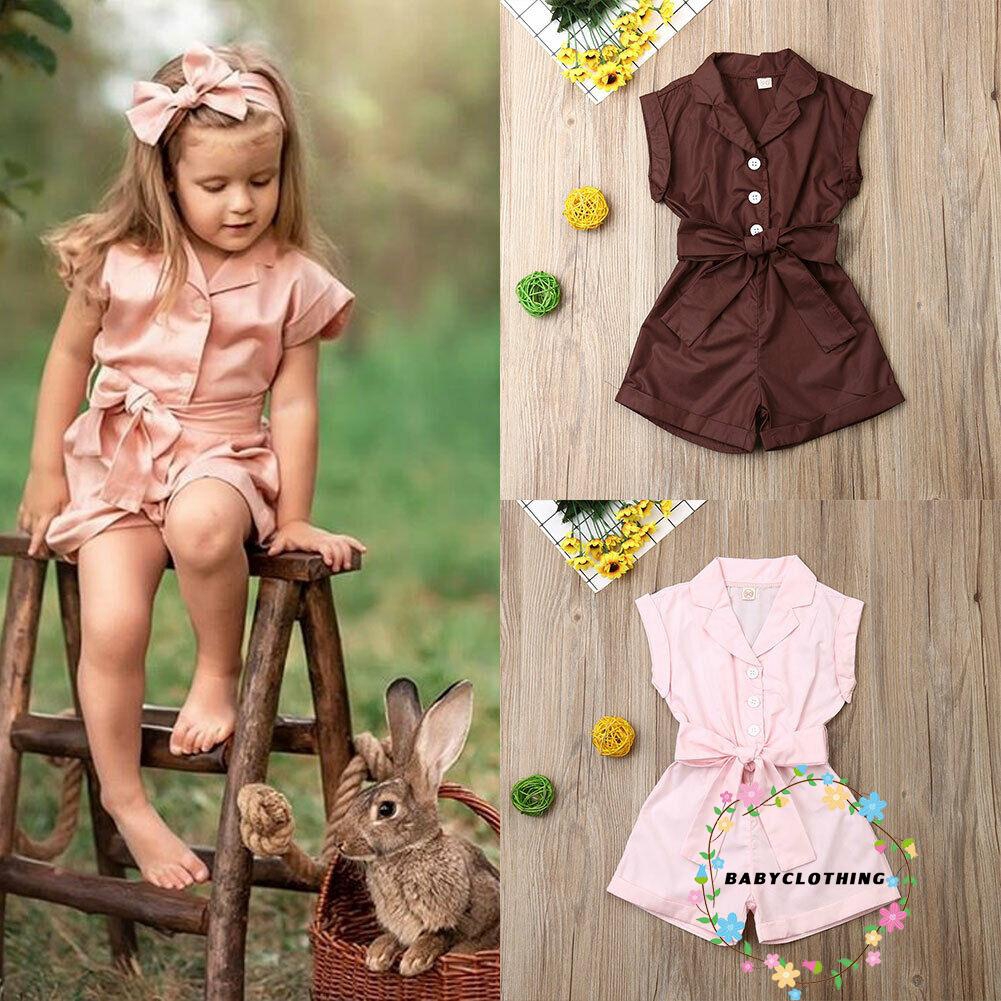 Set áo liền quần hai dây kèm băng đô dễ thương cho bé