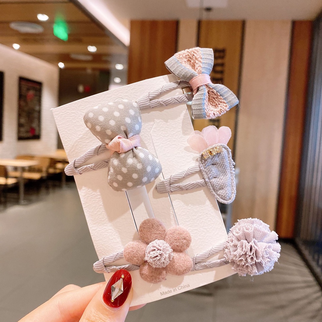 Set 5 Kẹp nơ công chúa Hàn Quốc