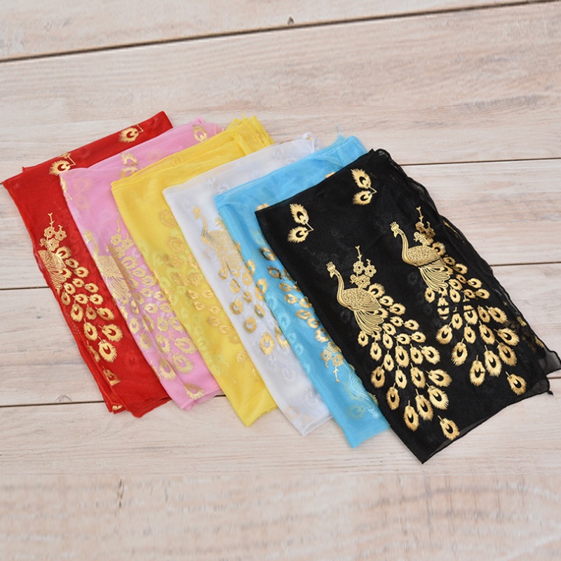 Khăn Choàng Lụa Voan Thêu Hoa Đi Biển Cho Nữ