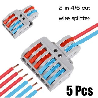 Set 5 Đầu Nối Dây Điện Chia Cổng LT-422 / 623 2 Trong 4 / 6