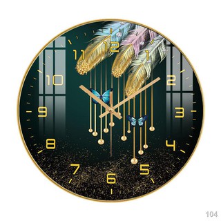 2021☞♝♟Đồng hồ treo tường gia đình siêu yên tĩnh phong cách châu Âu phòng khách Ánh sáng Bắc Âu sang trọng đồng hồ treo