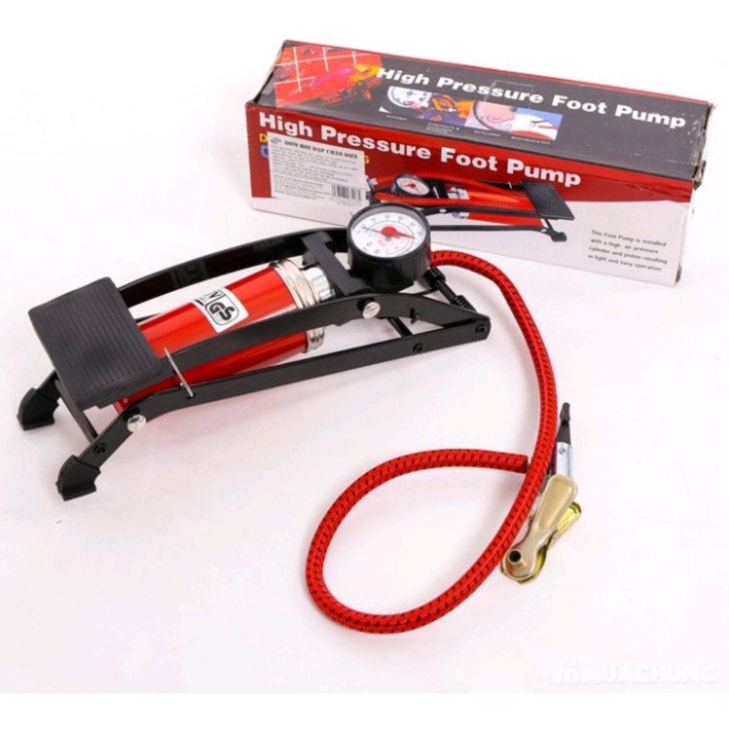 [xả kho]  BƠM HƠI ĐẠP CHÂN MINI XE ĐẠP - XE MÁY - Ô TÔ- FOOT PUMP DELUXE