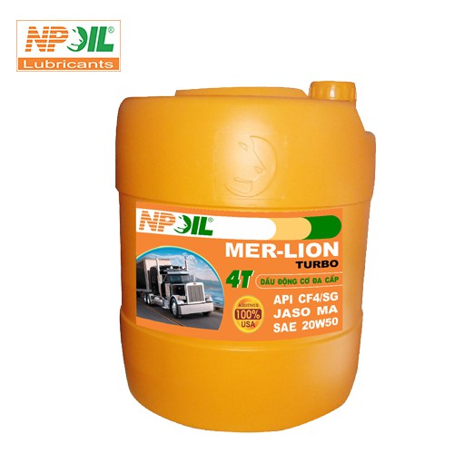 Dầu động cơ cao cấp MER-LION 15W40/20W50 xô/can 18L chuyên dành cho xe tải, tàu thuyền