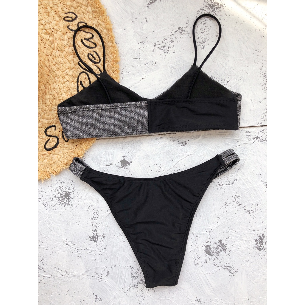 DUNEA Bộ Đồ Bơi Bikini Đính Kim Tuyến Lấp Lánh Quyến Rũ Cho Nữ