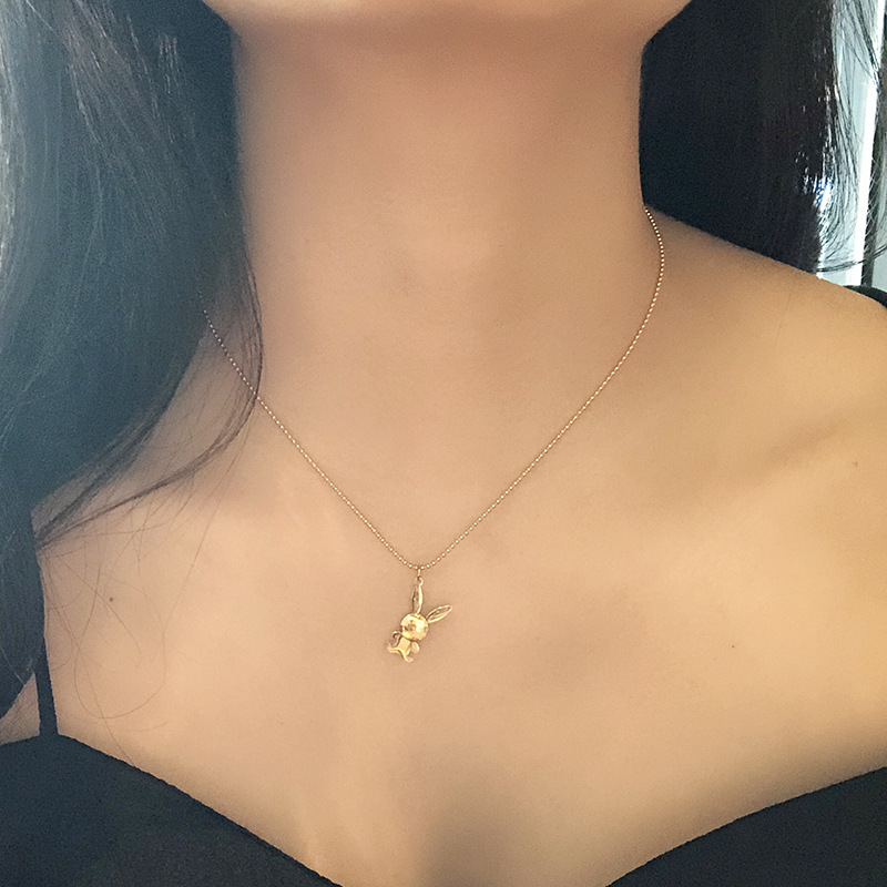 Vòng Cổ Thép Titan Mặt Hình Thỏ Thời Trang 2021